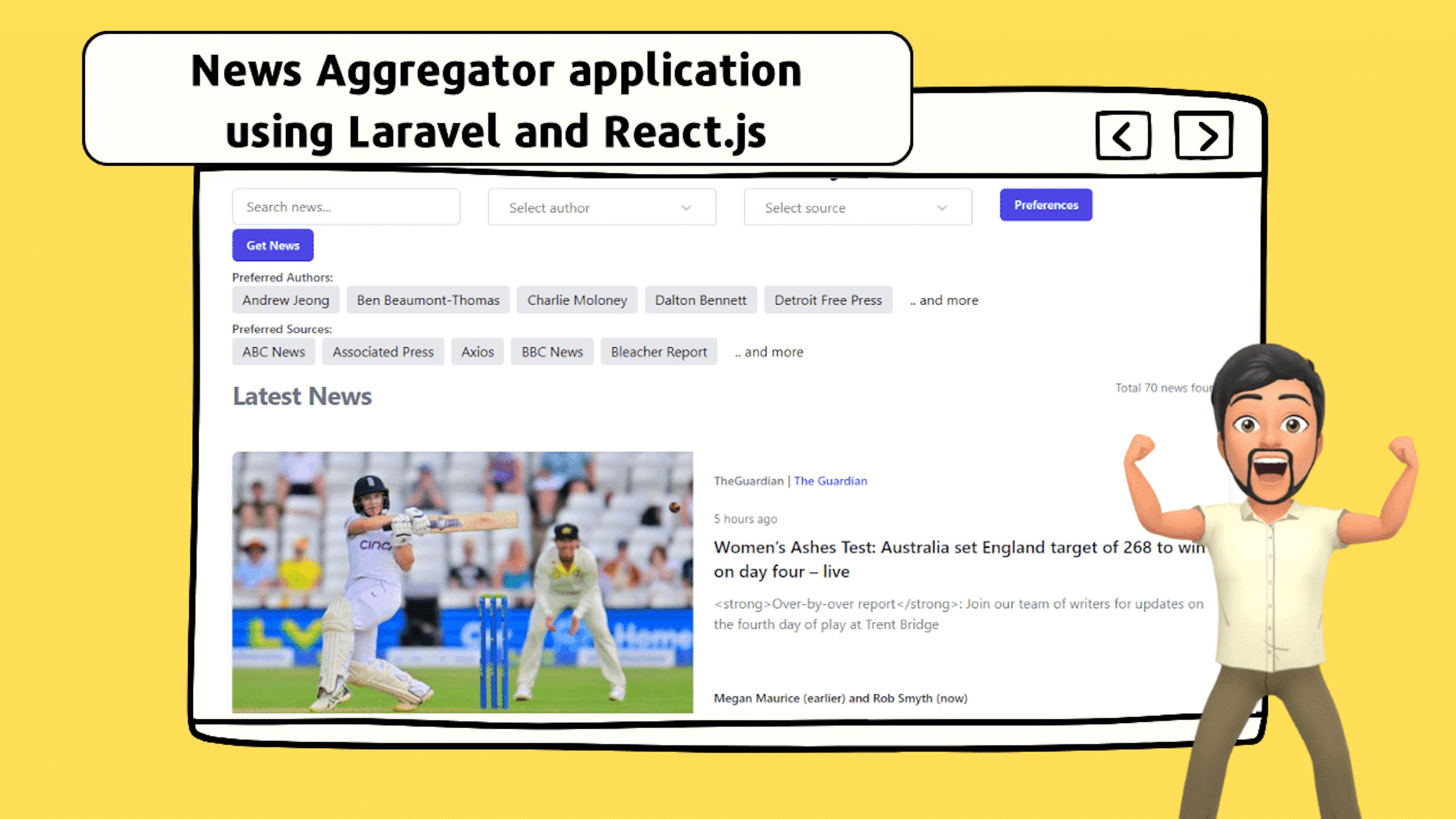News Aggregator application using Laravel & React.js